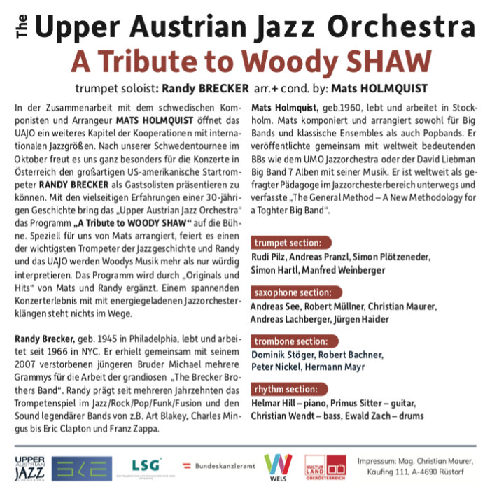 'A Tribute to Woody Shaw' arr. by Mats Holmquist